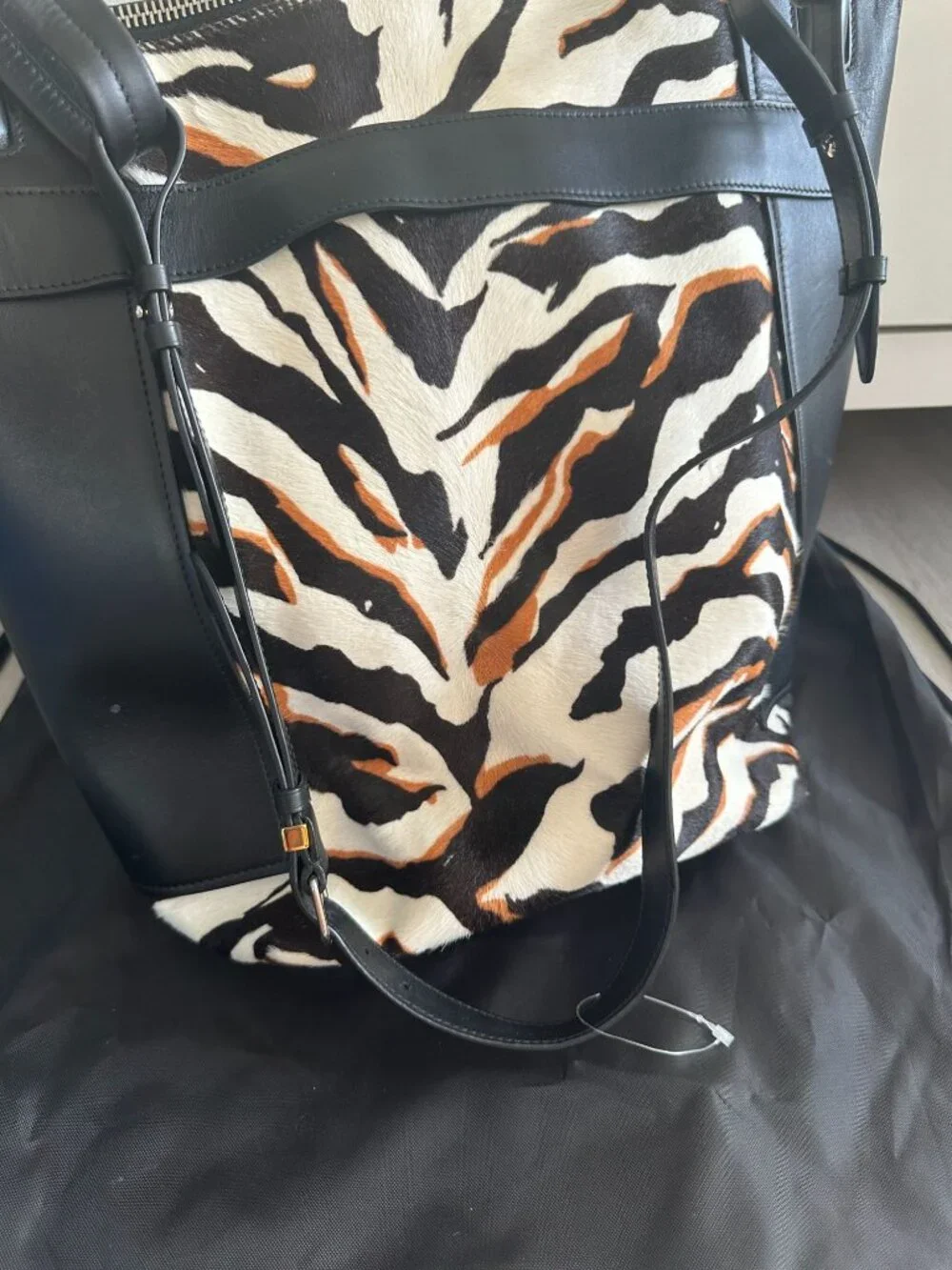 BALENCIAGA Limited Bergdorf Goodman 111th Aniv Zebra CalfHair Kendall Bucket Bag - Picture 10 of 16